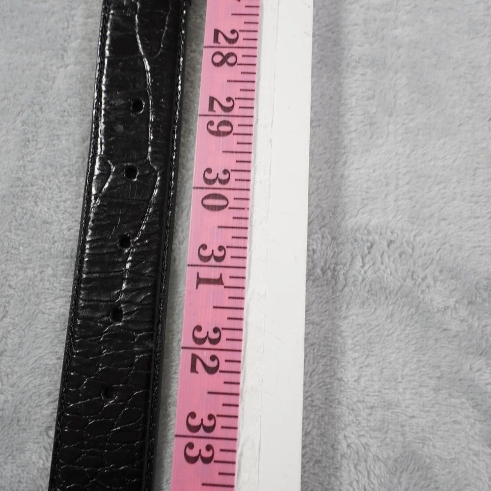 Brighton Leather Belt Womens 32 M Black Silver Buckle Braided Statement